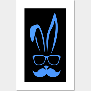 Easter bunny face with beard Posters and Art